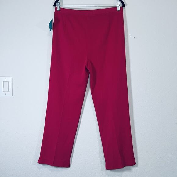 MING WANG Ankle Pants Size M Bright Pink Acrylic Blend Knit Pull On NEW NWT $175 - Picture 9 of 14